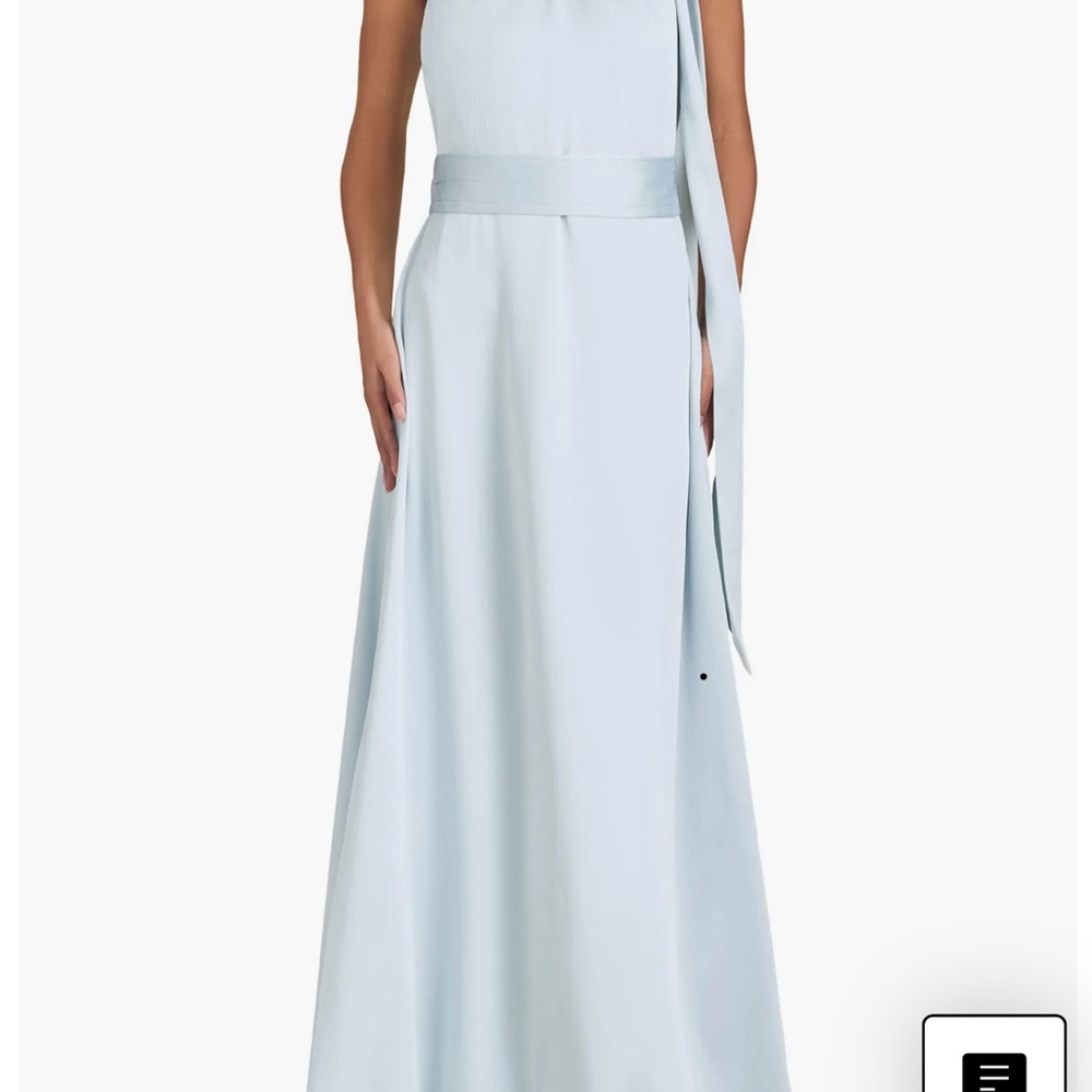 New Sachin and Babi Ice Blue Halter Gown